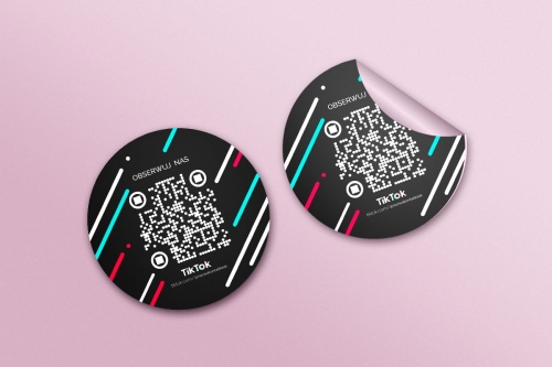 Naklejki Samoprzylepne z Kodem QR - 5cm - TikTok 03