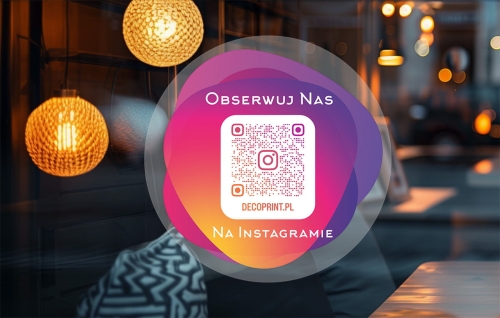 Przezroczysta naklejka samoprzylepna z  kodem QR - Instagram 02