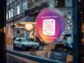 Przezroczysta naklejka samoprzylepna z  kodem QR - Instagram 02