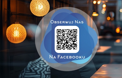 Przezroczysta naklejka samoprzylepna z  kodem QR - Facebook 01