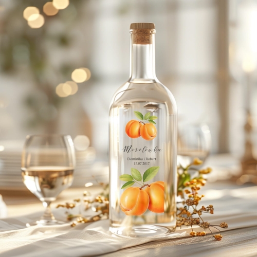 Personalizowana Etykieta na Morelówkę (3 Warianty) | Naklejka na Wódkę Weselną Morelówka z Datą i Imionami