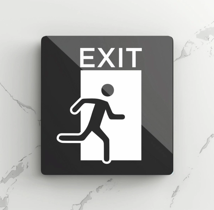 kwadratowa akrylowa tabliczka exit.jpg