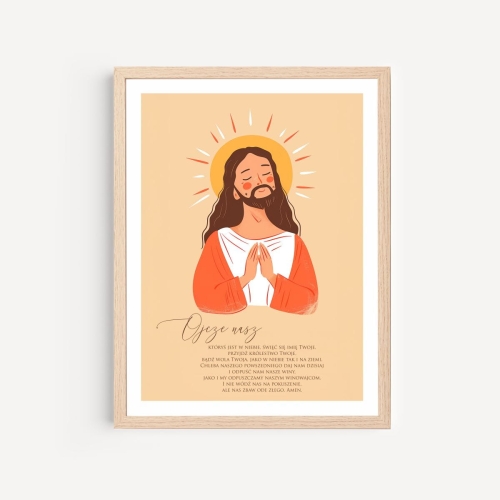 Plakat do pokoju dziecka z modlitwą "Ojcze nasz"
