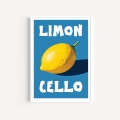 Plakat / Plakat na piance - Niebieski plakat z cytryną - Limoncello