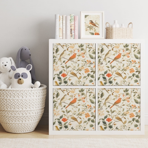 Naklejki IKEA Kallax - Retro ptaki 01