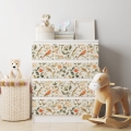Naklejka na komodę IKEA Malm - Retro ptaki 01
