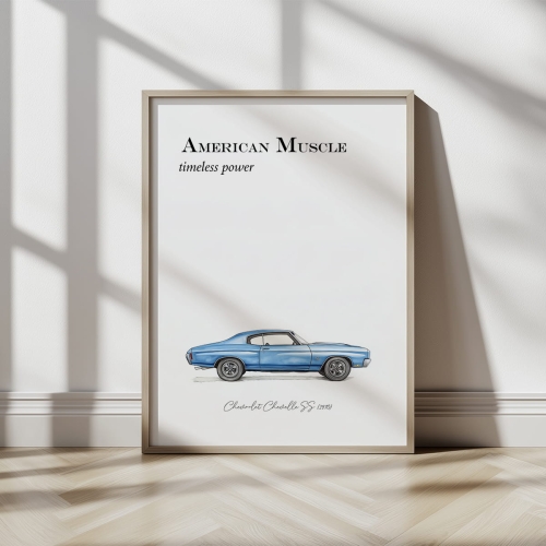 Plakat / Plakat na piance - Chevrolet Chevelle SS (1970) plakat z samochodem 