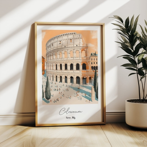 plakat colosseum koloseum rzym włochy b.jpg