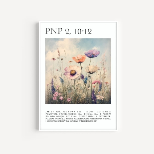 Plakat / Plakat na piance - Plakat z cytatem z Pieśni Nad Pieśniami  2, 10-12