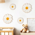 Drewniane dekoracje na ścianę - Stokrotki 20 cm - 3 sztuki
