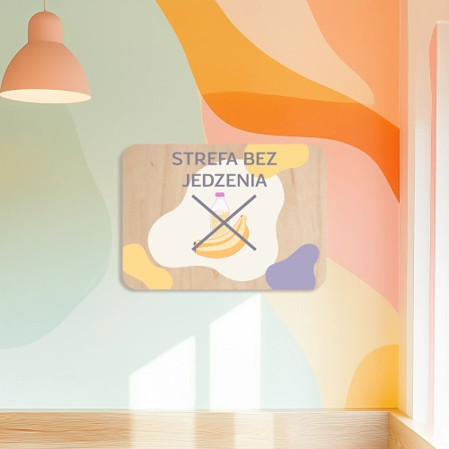 drewniana tabliczka do bawialni strefa bez jedzenia a.webp