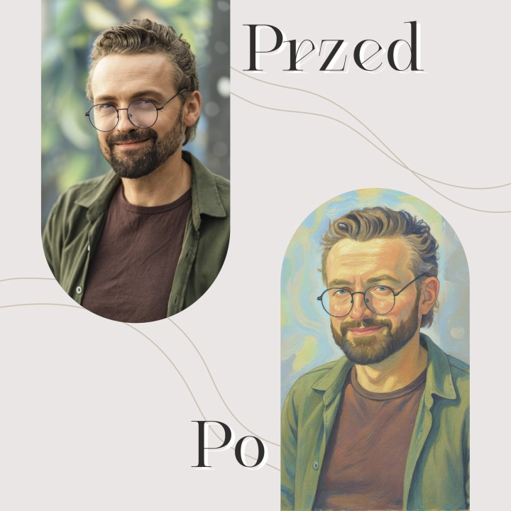 Portret impresjonistyczny ze zdjęcia - na drewnie 04.webp
