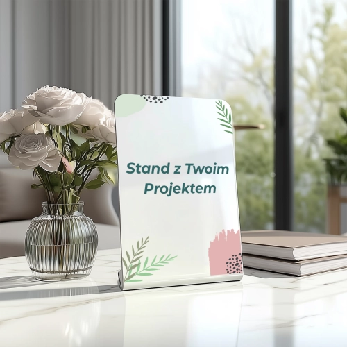 biała tabliczka akrylowa stand z Twoim nadrukiem 01a.webp
