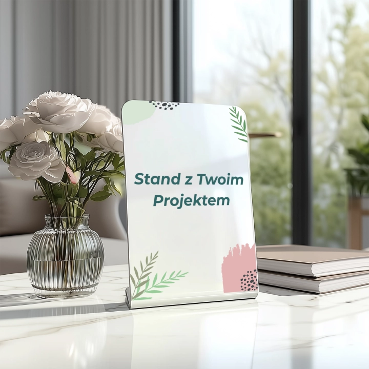 biała tabliczka akrylowa stand z Twoim nadrukiem 01a.webp