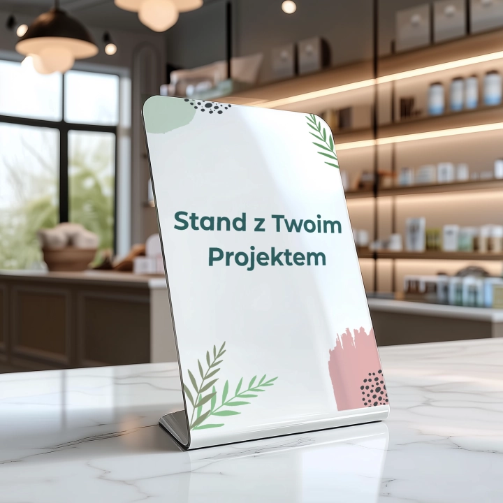 biała tabliczka akrylowa stand z Twoim nadrukiem 01c.webp