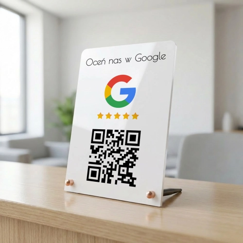 Tabliczka akrylowa z kodem QR do opinii Google 