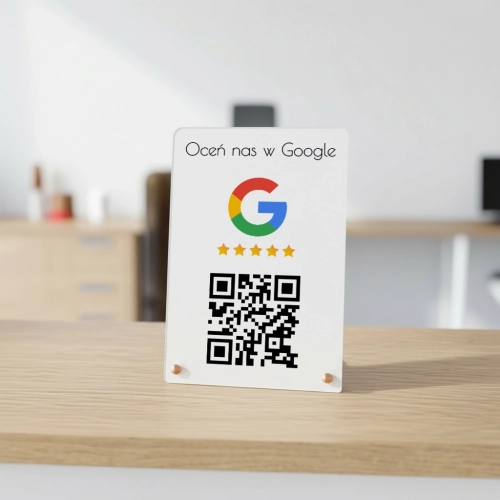 biała akrylowa tabliczka do opinii google 02.webp