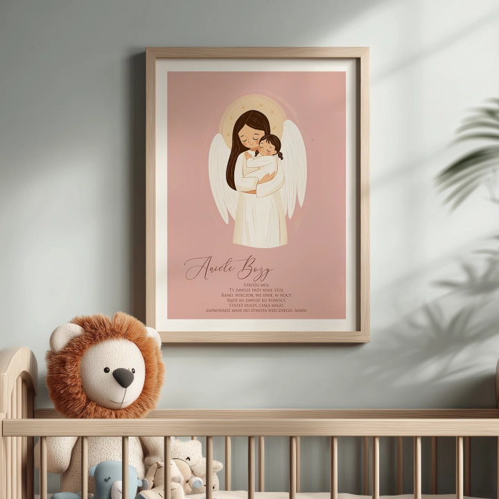 plakat z modlitwą do Anioła stróża dla dziewczynki 01b.webp