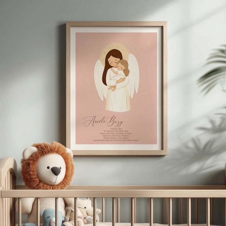 plakat z modlitwą do Anioła stróża dla dziewczynki 02b.webp