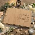 Drewniana księga gości / album z drewnianą okładką  na spirali - Minimal 01