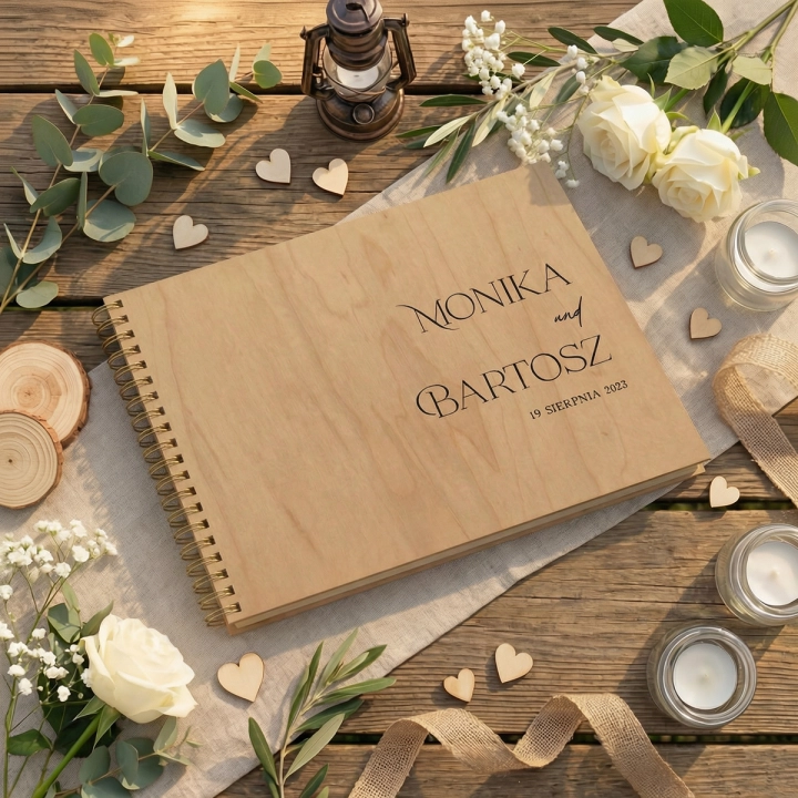 album księga gości z drewnianą okładką minimal 01.webp
