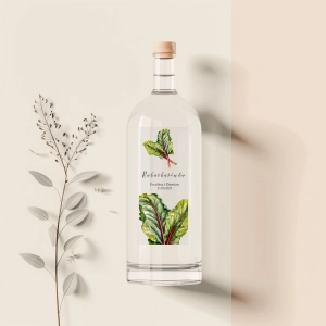 Personalizowana Etykieta na Rabarbarówkę (3 Warianty) | Naklejka na Wódkę Weselną Rabarbarówka z Datą i Imionami 